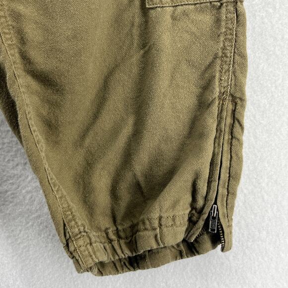 EILEEN FISHER Pants PM Organic Cotton Canvas Cargo Utility Cropped Tapered Green - Picture 9 of 15